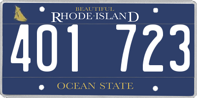 RI license plate 401723