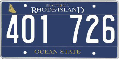 RI license plate 401726