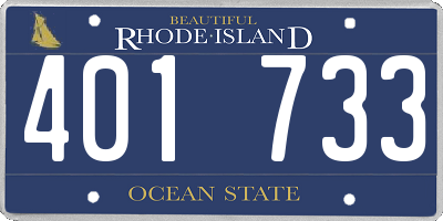 RI license plate 401733