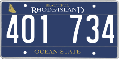 RI license plate 401734