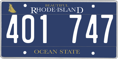 RI license plate 401747