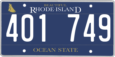 RI license plate 401749