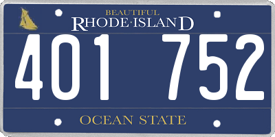 RI license plate 401752