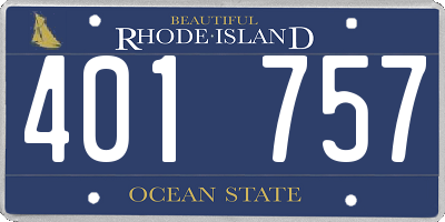 RI license plate 401757