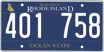 RI license plate 401758