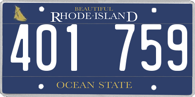 RI license plate 401759