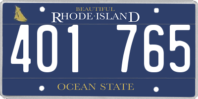 RI license plate 401765