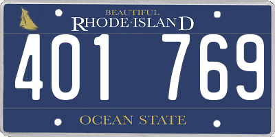 RI license plate 401769