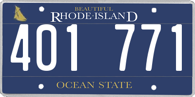 RI license plate 401771