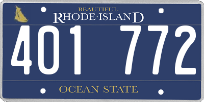 RI license plate 401772