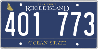 RI license plate 401773