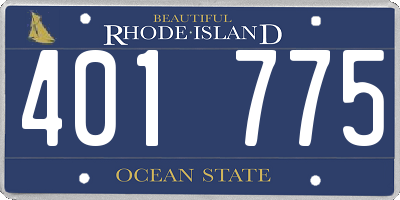 RI license plate 401775