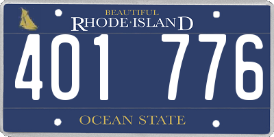RI license plate 401776