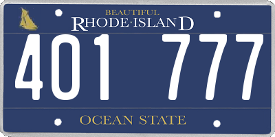 RI license plate 401777