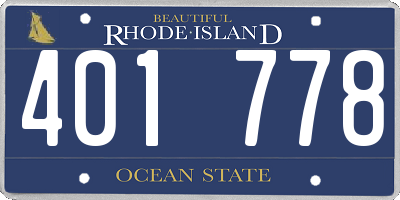 RI license plate 401778