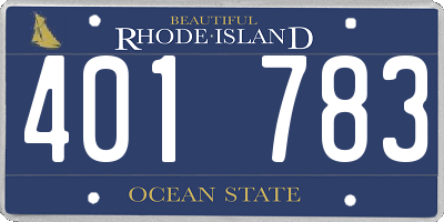 RI license plate 401783