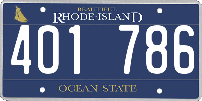 RI license plate 401786
