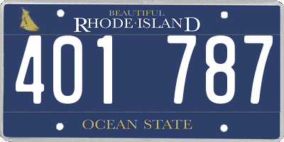 RI license plate 401787