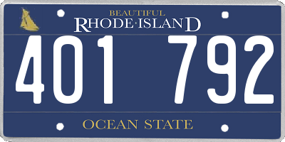 RI license plate 401792