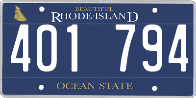 RI license plate 401794