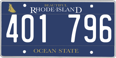 RI license plate 401796