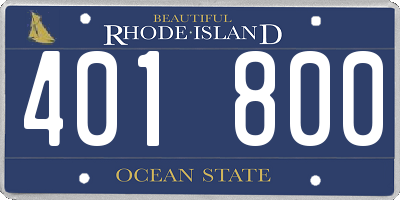 RI license plate 401800
