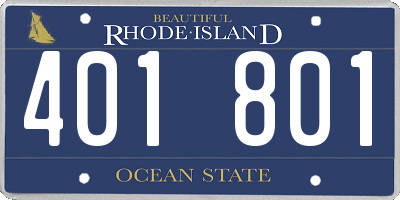 RI license plate 401801