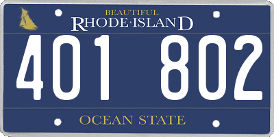 RI license plate 401802