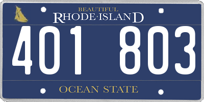 RI license plate 401803