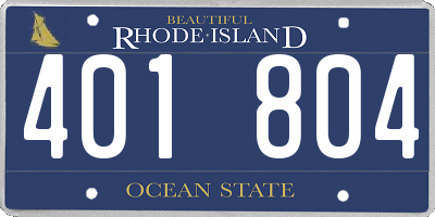 RI license plate 401804