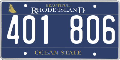 RI license plate 401806