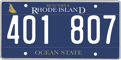 RI license plate 401807