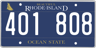 RI license plate 401808