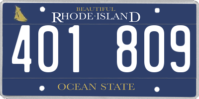 RI license plate 401809
