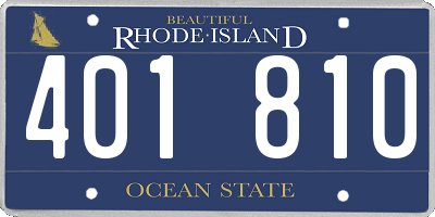 RI license plate 401810