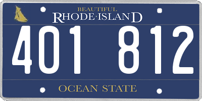 RI license plate 401812