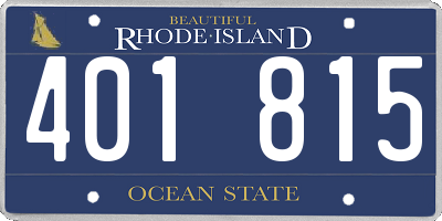 RI license plate 401815