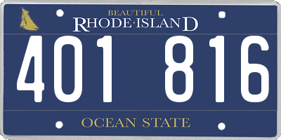RI license plate 401816