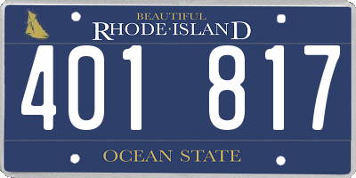 RI license plate 401817