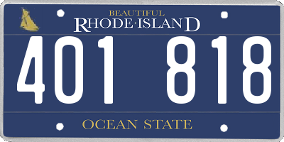 RI license plate 401818
