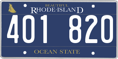 RI license plate 401820