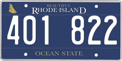 RI license plate 401822