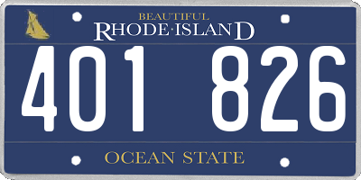 RI license plate 401826