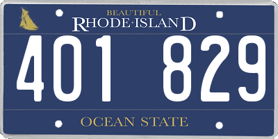 RI license plate 401829