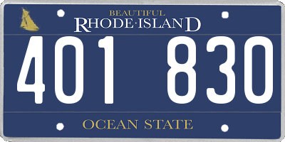 RI license plate 401830