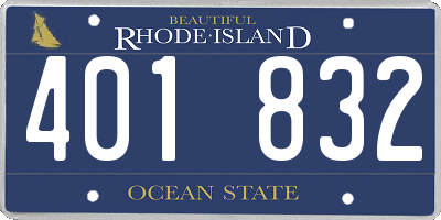 RI license plate 401832