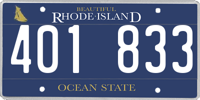 RI license plate 401833