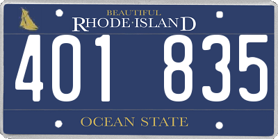 RI license plate 401835