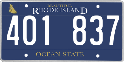 RI license plate 401837
