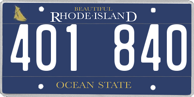 RI license plate 401840